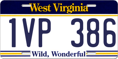 WV license plate 1VP386
