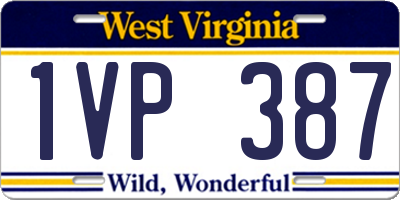 WV license plate 1VP387