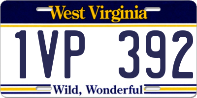 WV license plate 1VP392