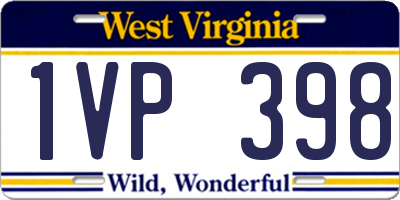 WV license plate 1VP398