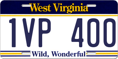 WV license plate 1VP400