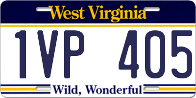 WV license plate 1VP405