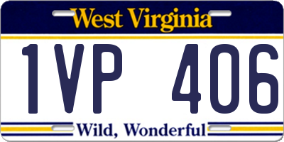 WV license plate 1VP406