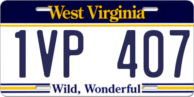 WV license plate 1VP407