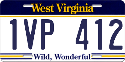 WV license plate 1VP412
