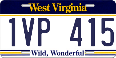 WV license plate 1VP415