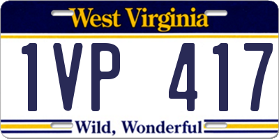 WV license plate 1VP417