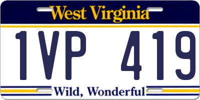 WV license plate 1VP419