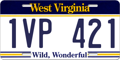 WV license plate 1VP421