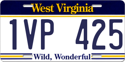 WV license plate 1VP425