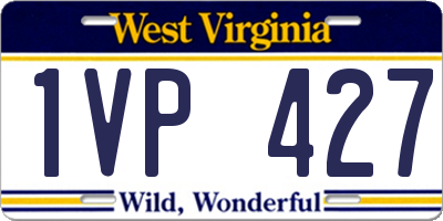WV license plate 1VP427