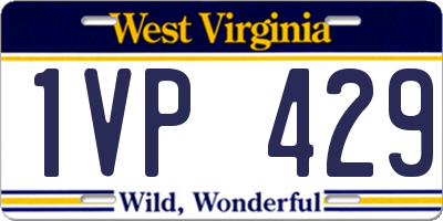 WV license plate 1VP429