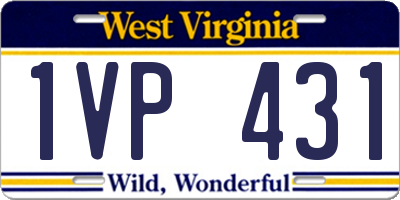 WV license plate 1VP431