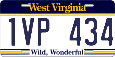 WV license plate 1VP434