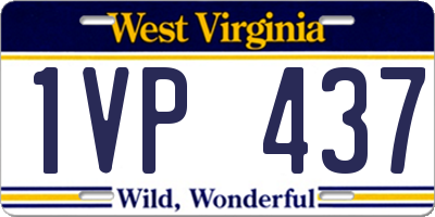 WV license plate 1VP437
