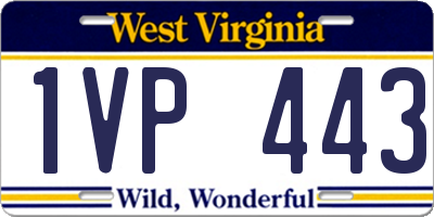 WV license plate 1VP443