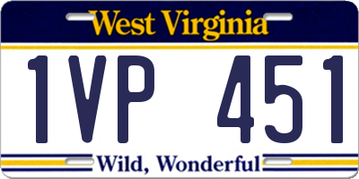 WV license plate 1VP451