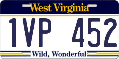 WV license plate 1VP452