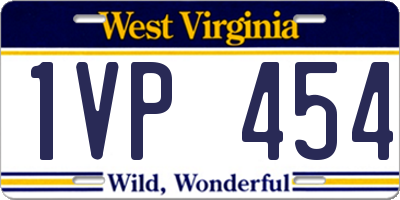 WV license plate 1VP454