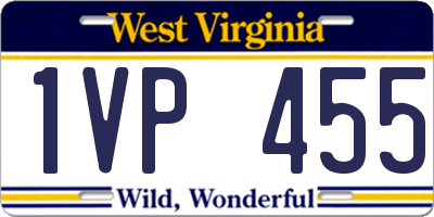 WV license plate 1VP455