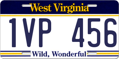 WV license plate 1VP456