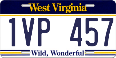 WV license plate 1VP457