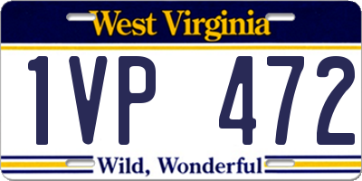 WV license plate 1VP472