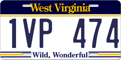 WV license plate 1VP474
