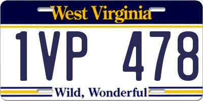WV license plate 1VP478