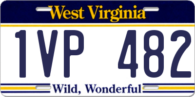 WV license plate 1VP482