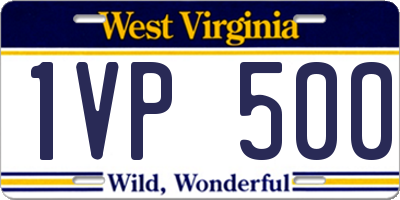 WV license plate 1VP500