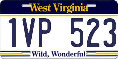 WV license plate 1VP523