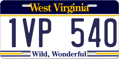 WV license plate 1VP540