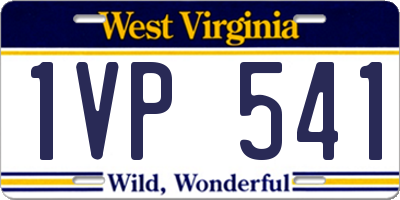 WV license plate 1VP541