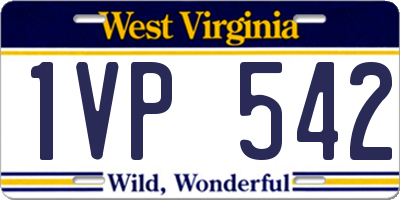 WV license plate 1VP542