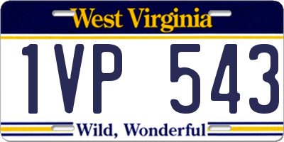 WV license plate 1VP543
