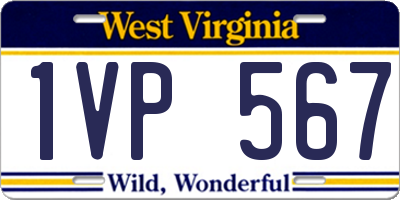 WV license plate 1VP567