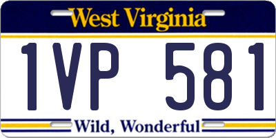 WV license plate 1VP581