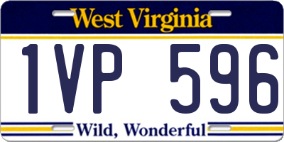 WV license plate 1VP596
