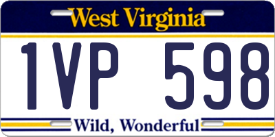 WV license plate 1VP598