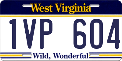 WV license plate 1VP604