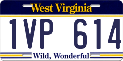 WV license plate 1VP614