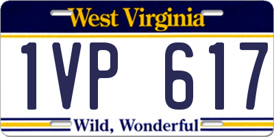 WV license plate 1VP617