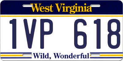 WV license plate 1VP618
