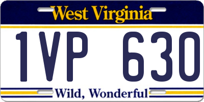 WV license plate 1VP630