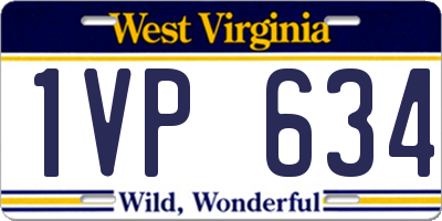 WV license plate 1VP634