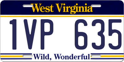 WV license plate 1VP635