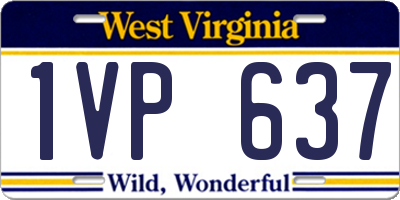 WV license plate 1VP637