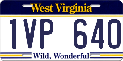 WV license plate 1VP640