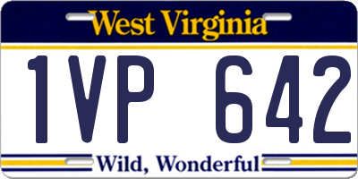 WV license plate 1VP642